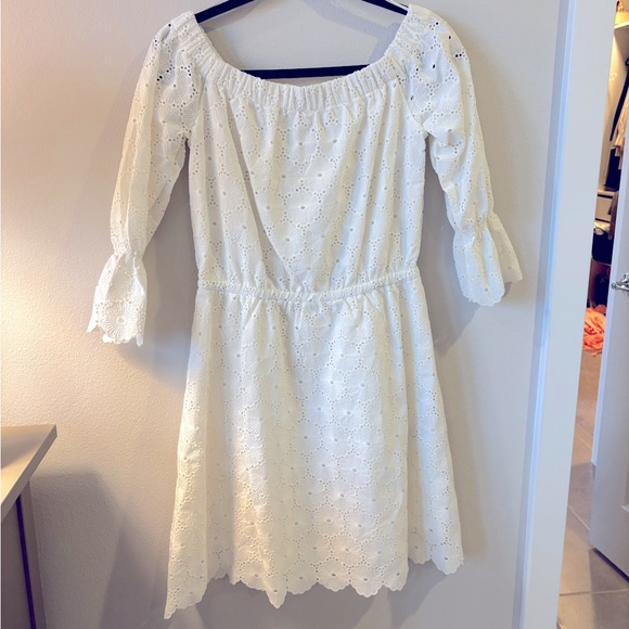 H&M Dresses & Skirts - H&M off the shoulder eyelet dress